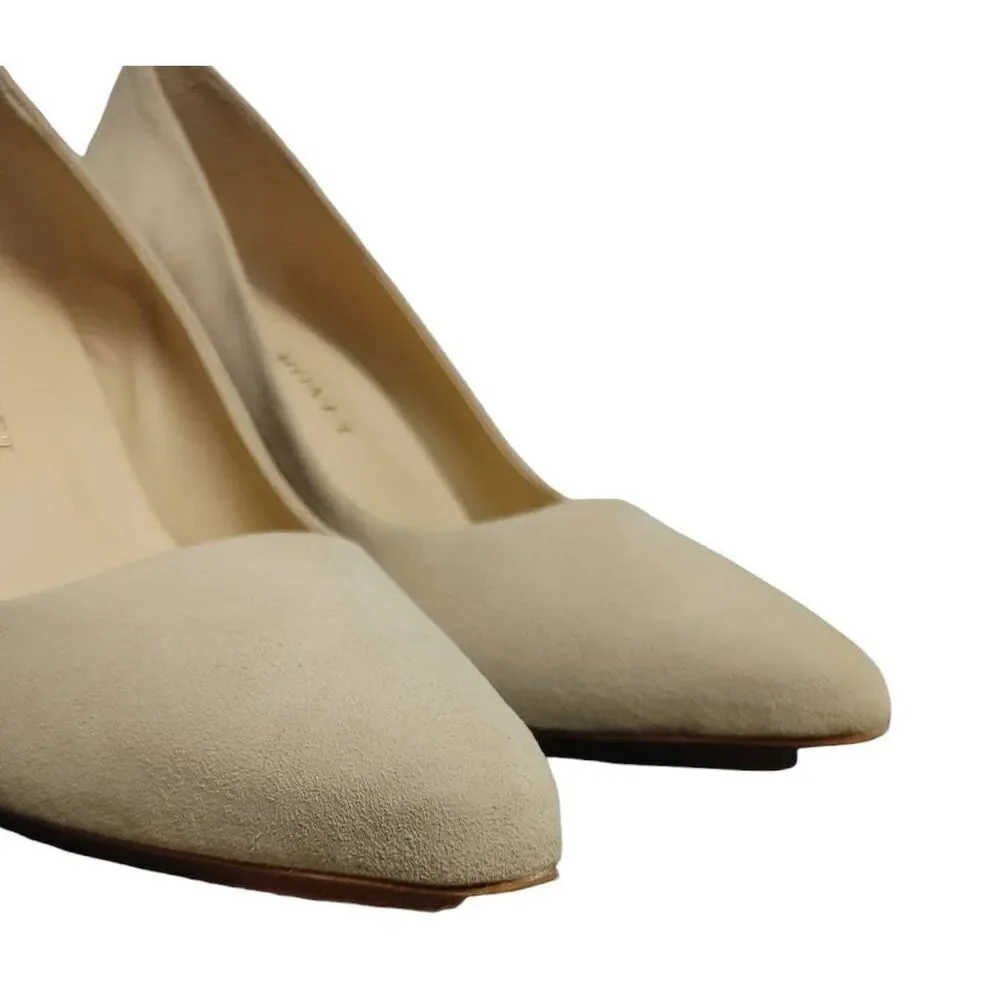 Anita Nubuck Pointed Toe Pumps by Salone Monet Light Cream Sz 9.5M - Picture 6 of 11